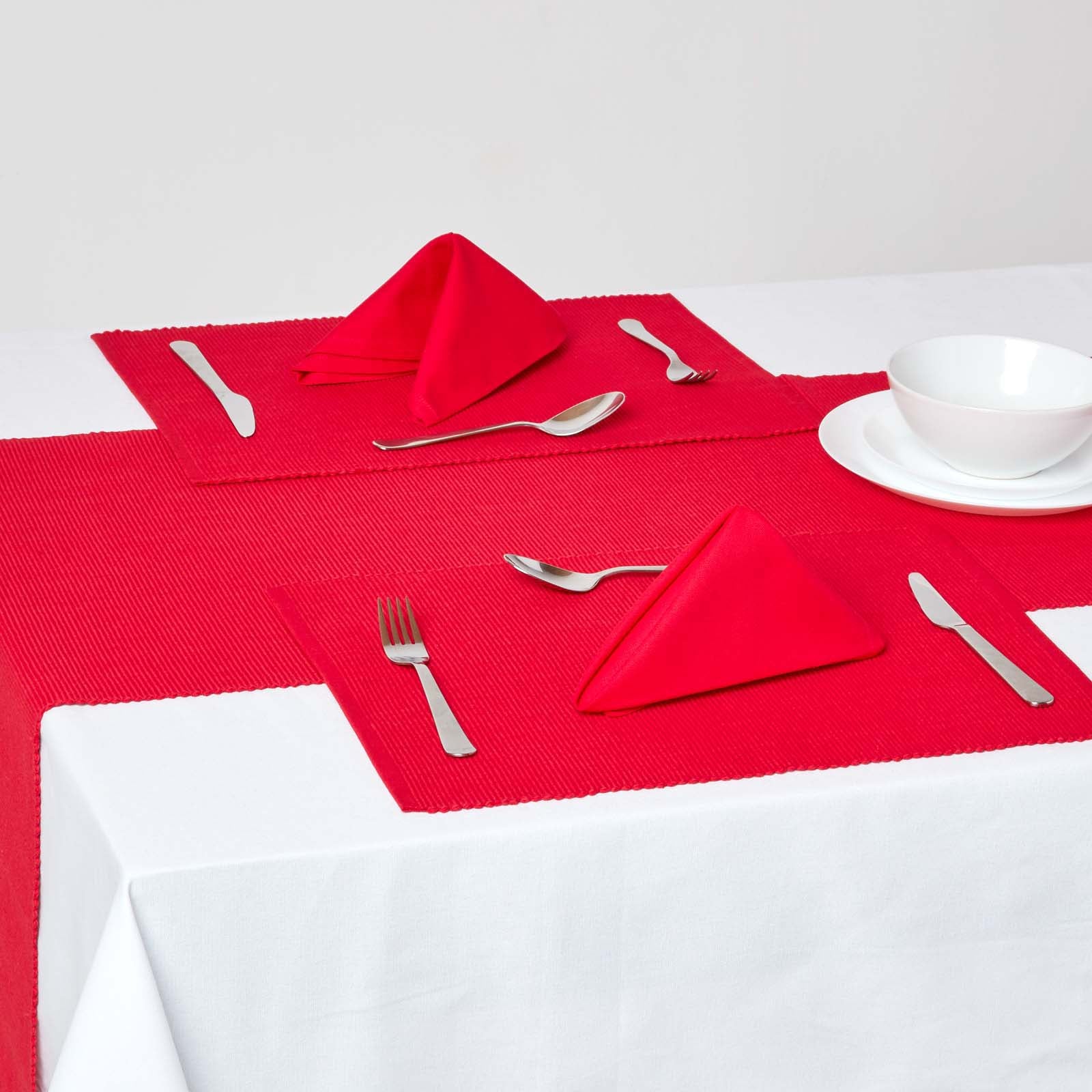 Cotton Plain Table Runner | Red