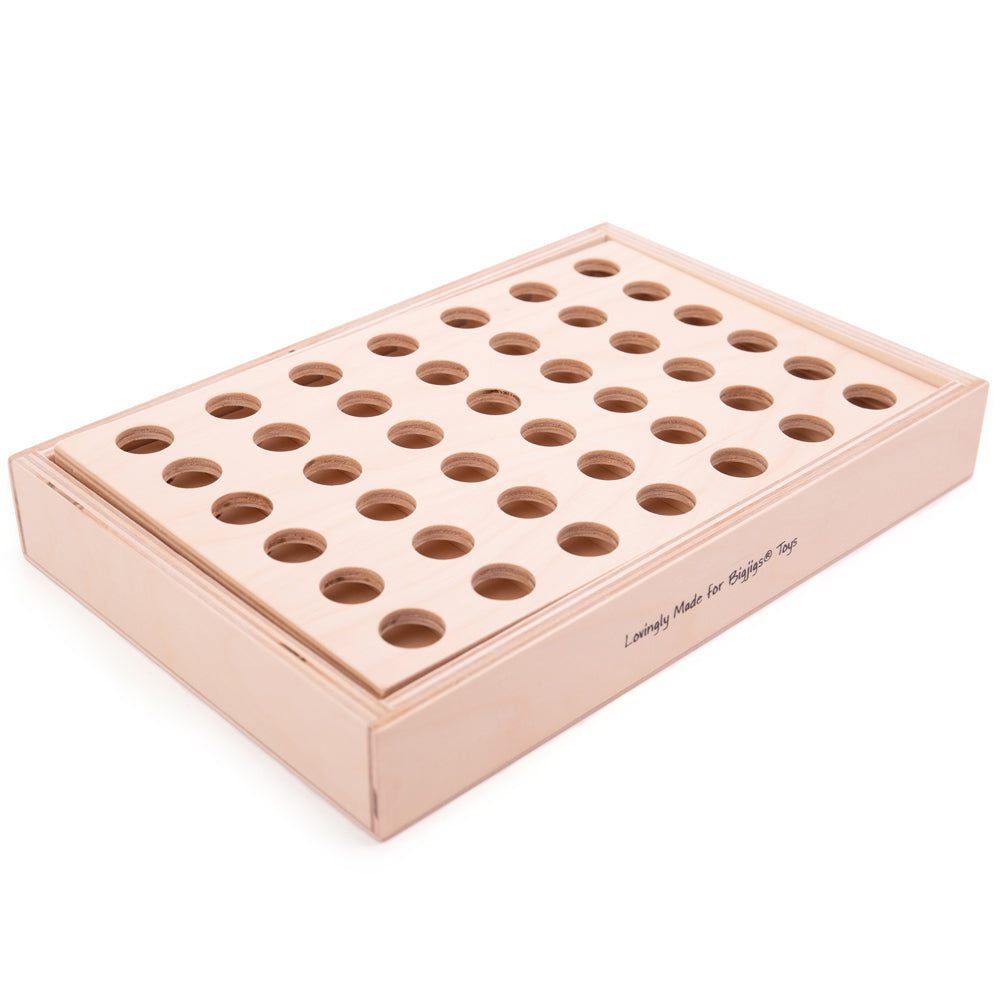 Wooden Four In A Row Game, Classic Two Player Board Game