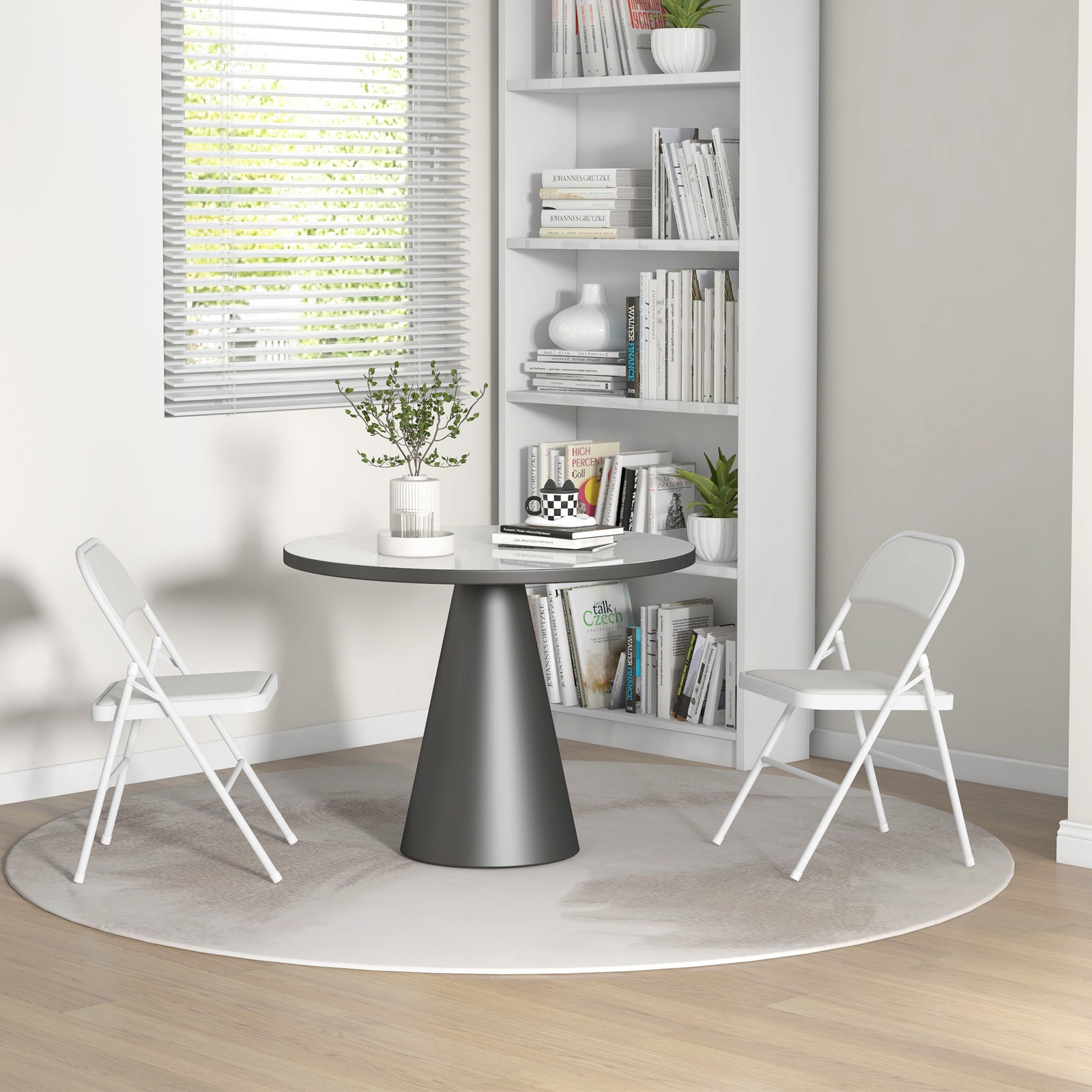 2 Pack Padded Folding Chairs, Cushioned | White