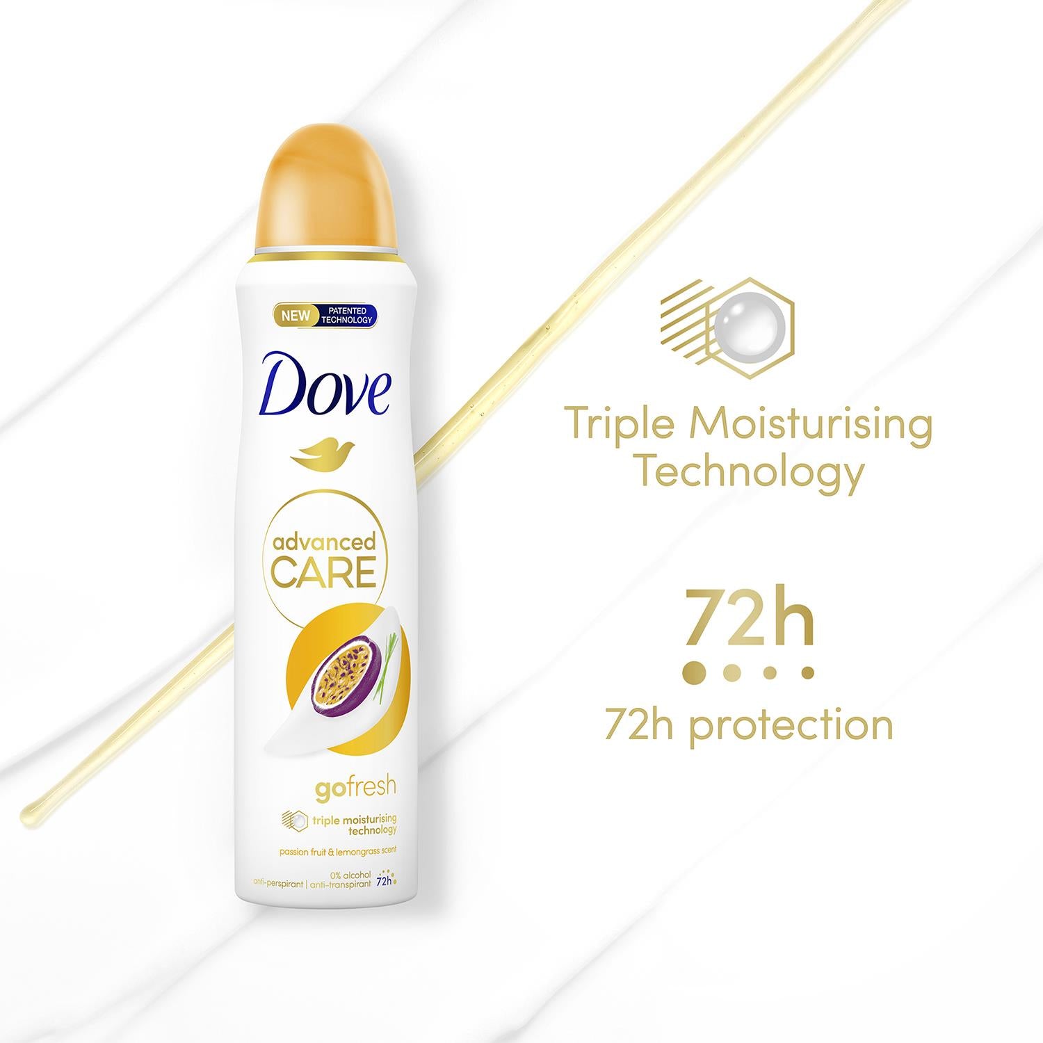 Advanced Care Antiperspirant Deodorant Passion Fruit & Lemongrass, 6x 200ml