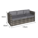 Malta Rattan 10 Seat U-shape Set With 2 Footstools | 10 Seat | Walnut Grey