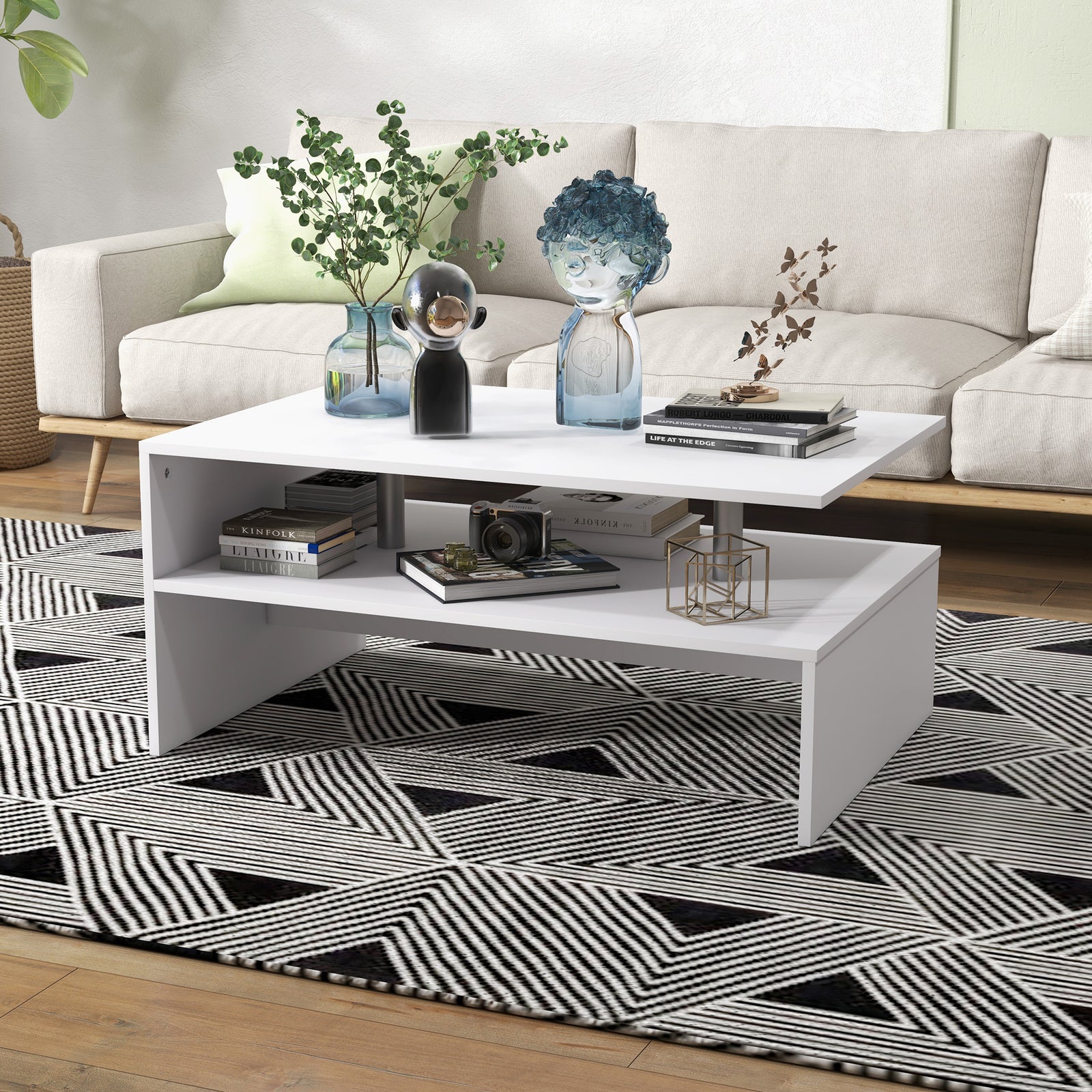 Modern Coffee Table With Open Shelf