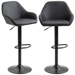 Adjustable Barstools With Footrest Set Of 2 | Black