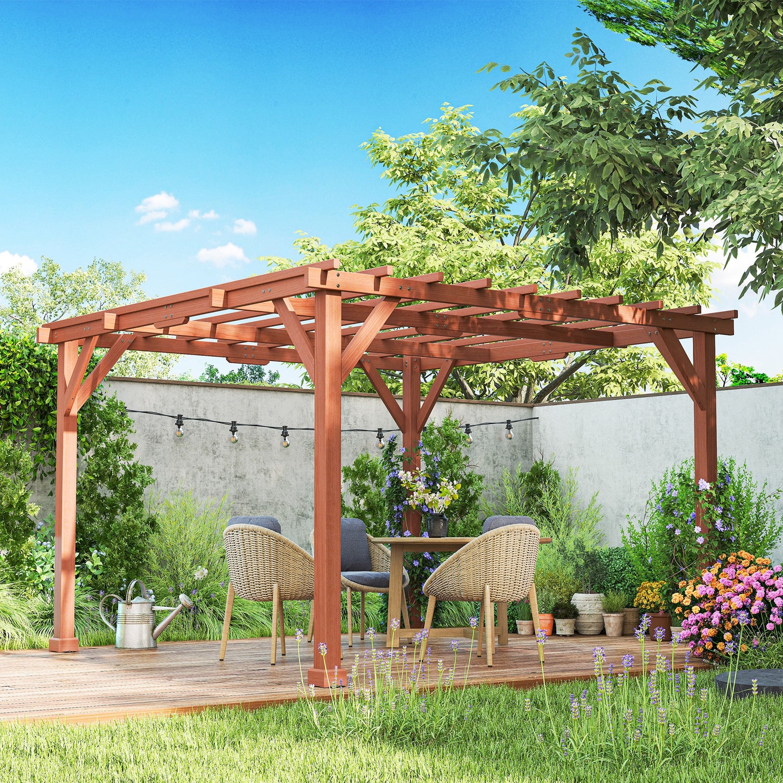 3.3x3.3m Wooden Pergola Kit