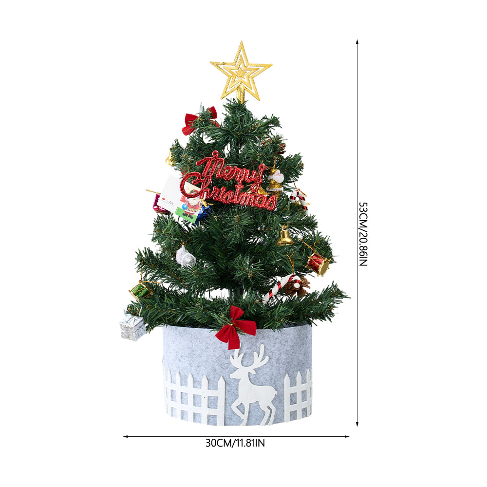 Mini Led Christmas Tree With Lifelike Pine Branches And Classic Decorations