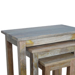 Country Solid Wood Stool Set Of 3