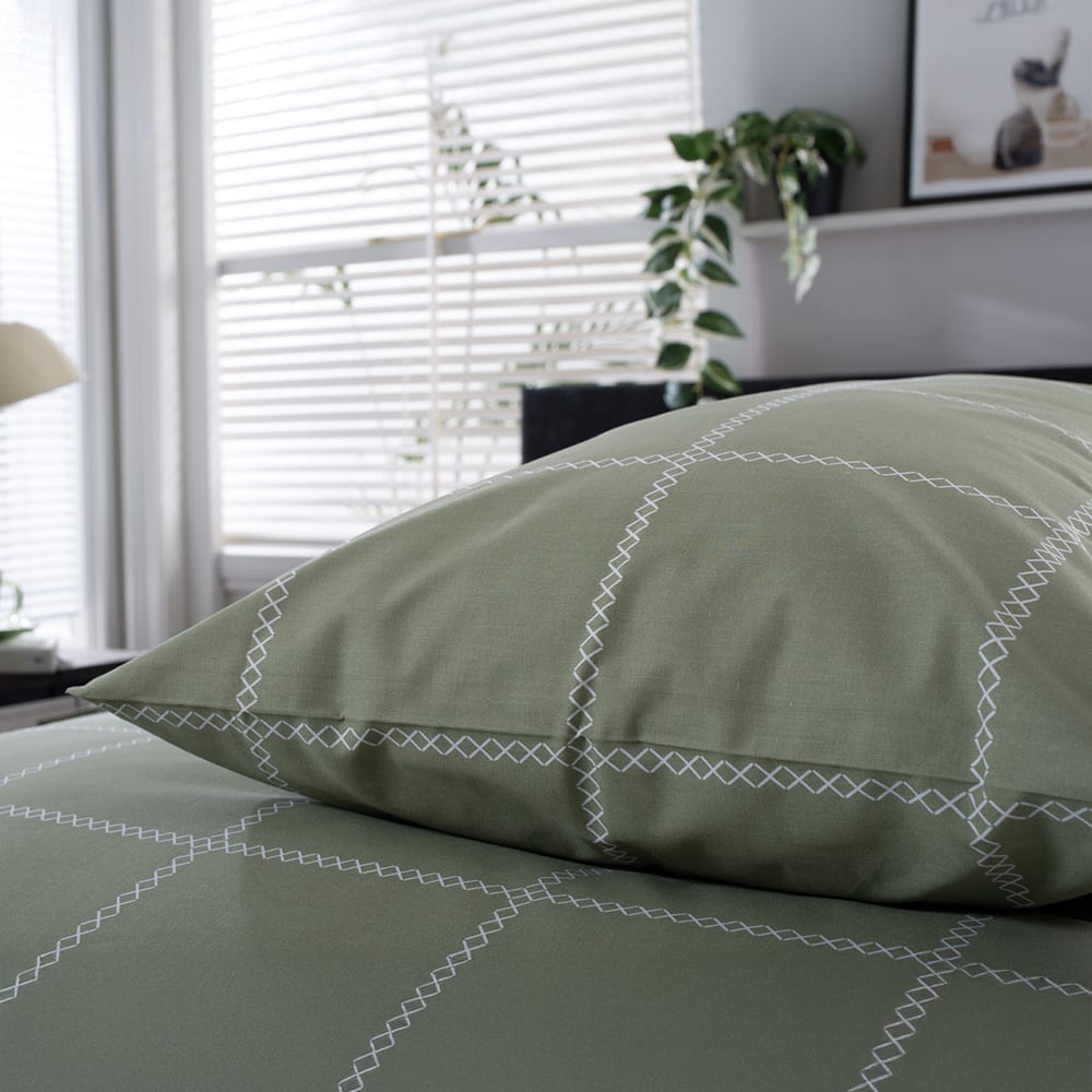 Crossley Heath 100% Cotton Duvet Set – Classic Comfort, Everyday Luxury | Double | Green