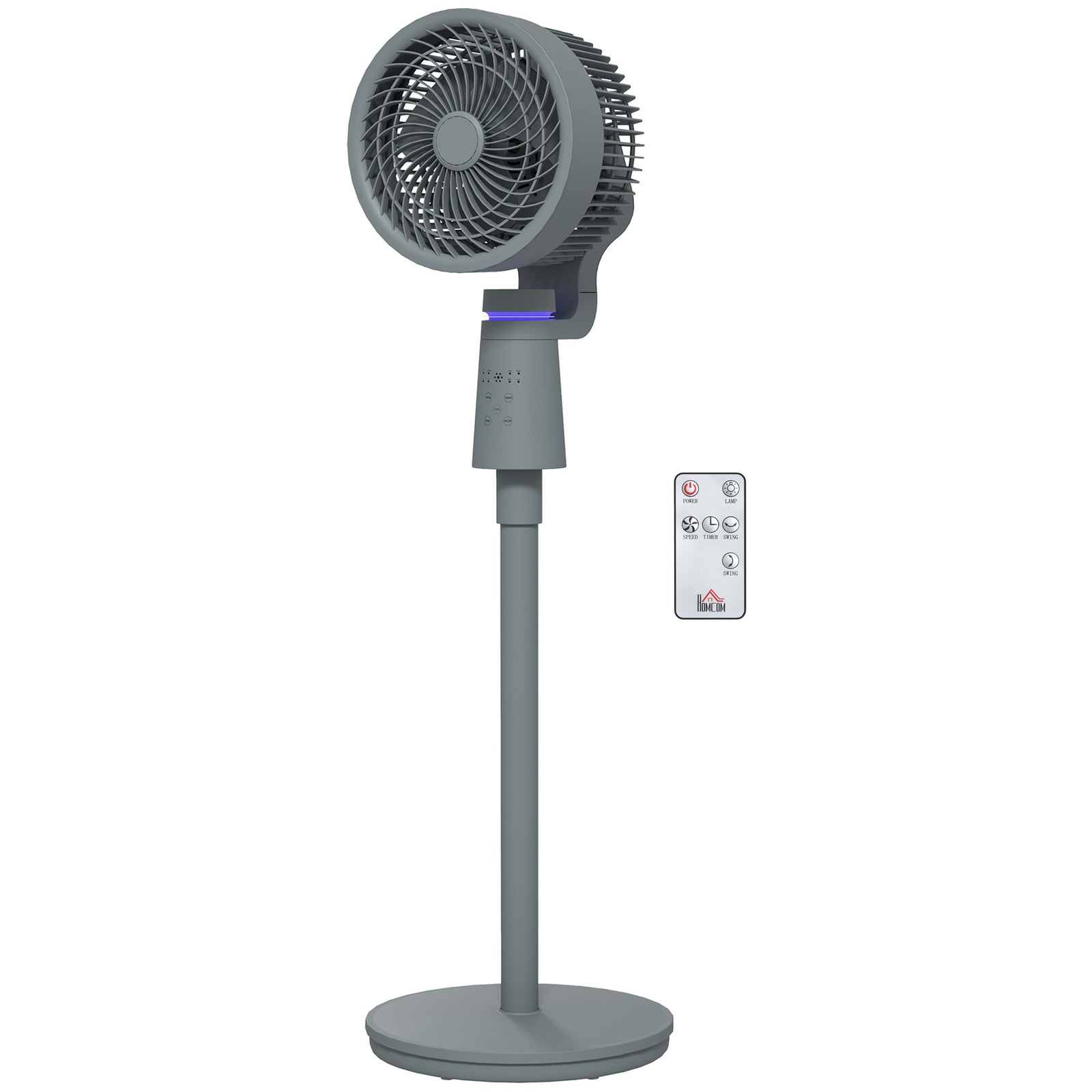 Pedestal Fan, Air Circulation Fan With Oscillating, Tilt | One Size | Grey
