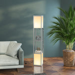 Shelf Floor Lamp With Dual Light For Living Room, Bedroom | One Size | Gray