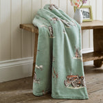 Deyongs Supersoft Lane To Fliston Countryside Print Coral Coral Fleece Throw