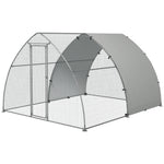 Pawhut Walk-in Chicken Run With Cover, For Chickens | Silver