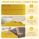 Kids Soft Play Set, 7 Piece Foam Climbing Blocks | Yellow