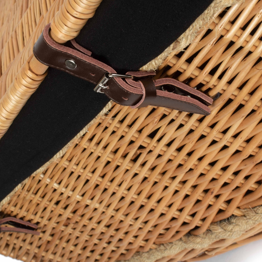 Wicker 72cm Rope Handled Trunk Picnic Basket | Black