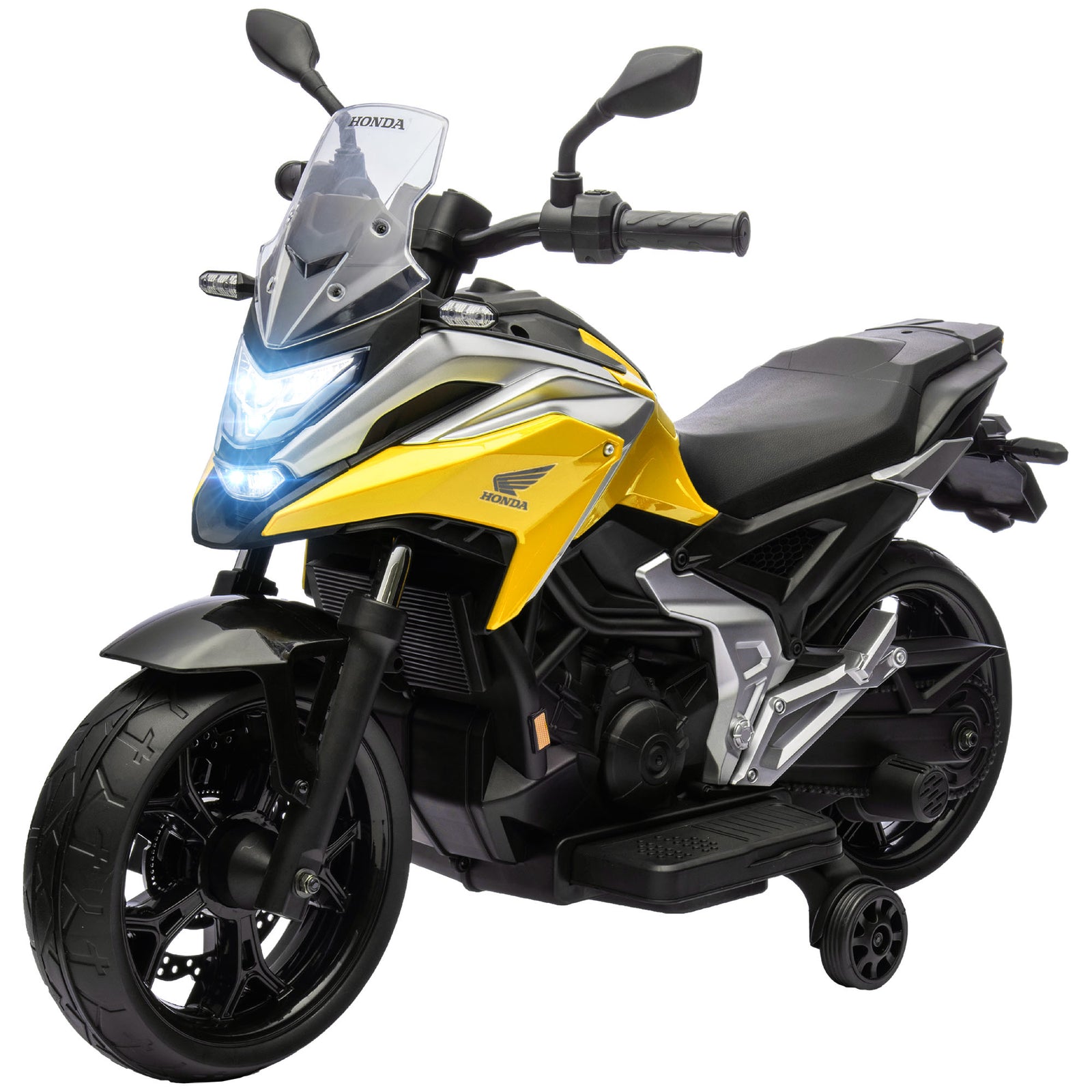 Honda Licensed 12v Kids Electric Motorbike W/ Music Headlights | Yellow