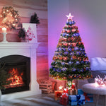 3/4/5ft Prelit Artificial Christmas Tree Fiber Optic | 4ft | Green