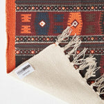 Terracotta, Black And Brown Cotton Kilim Rug | 120cm x 80cm | Terracotta