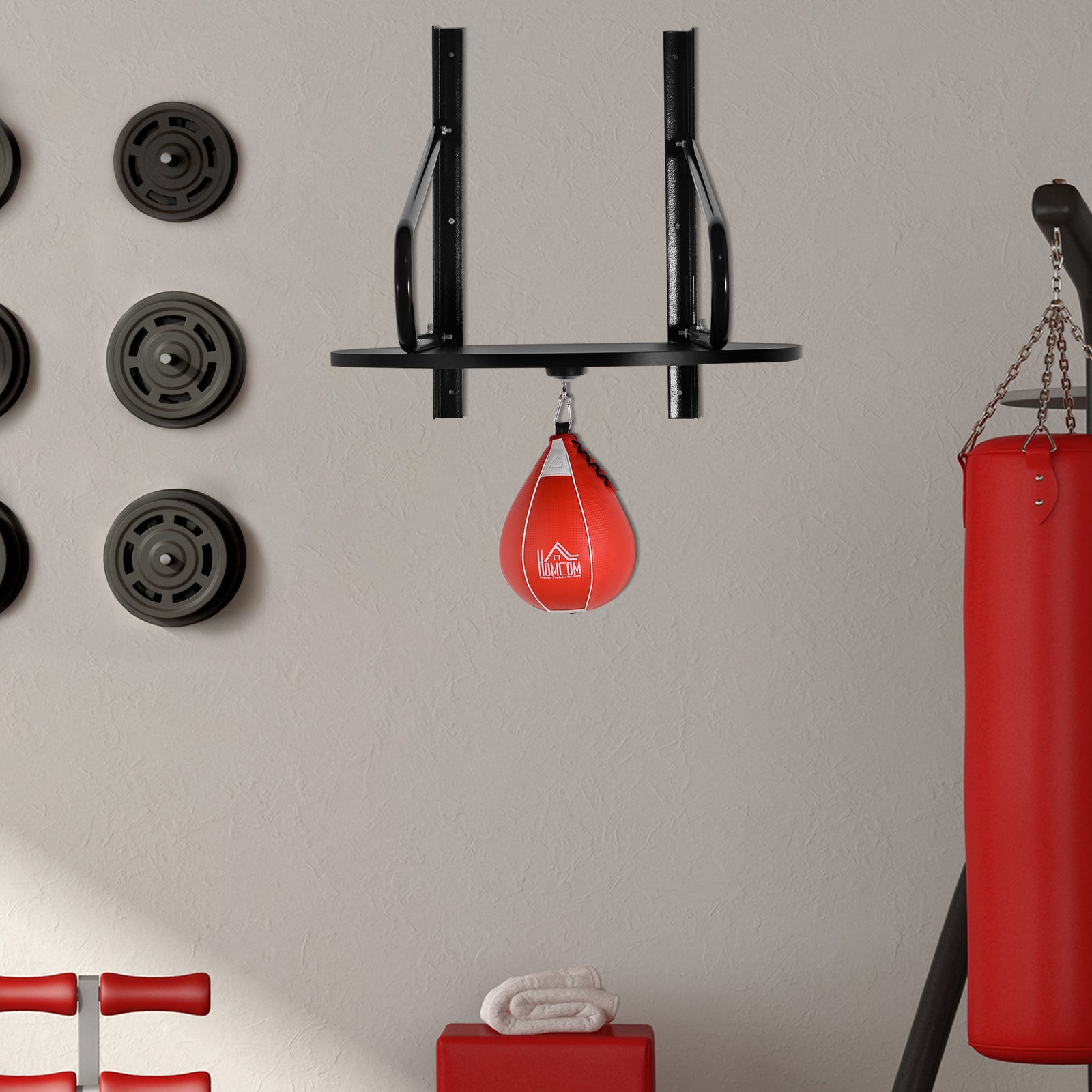 Wall-mounted Speedball Boxing Platform Set | Black
