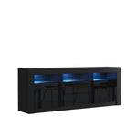 Shine Tv Unit 160cm With Led Lights | Black