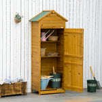 Wood Garden Storage Shed Tool Cabinet With Felt Roof | Natura