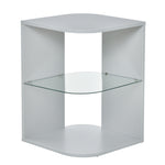Side Table Three Layer Bedside Table Nightstand W/ 2 Shelves | Gray