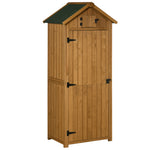 Wooden Garden Storage Shed Tool Storage Box | Brown