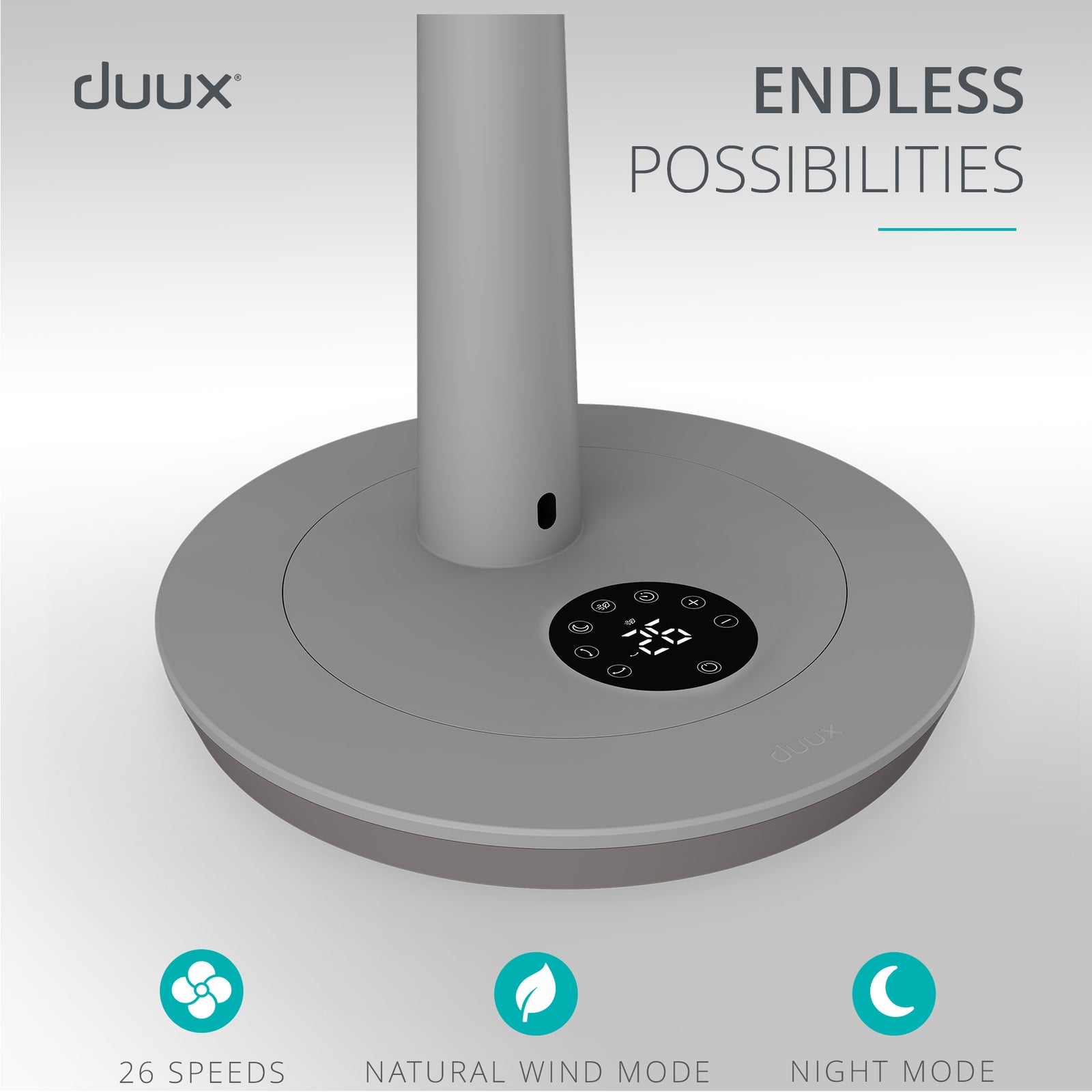 Whisper 3 Standing Fan With Remote Control | Grey