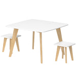 3 Pieces Kids Table And Chair Set For Playroom, Bedroom