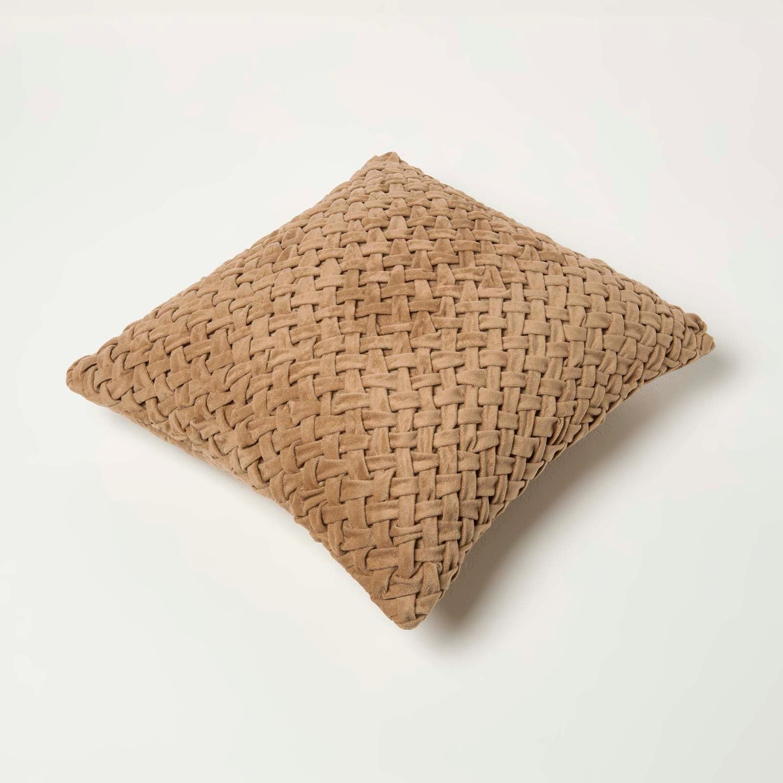 Sofia Pleated Velvet Cushion | 45cm x 45cm | Taupe