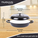 Shallow Cast Iron Casserole With Lid - 2.3-quart (26 Cm) | Black