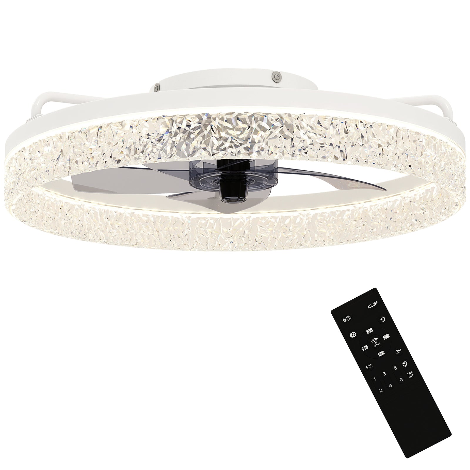 Ceiling Fans With Lights And Remote & App Control For Bedroom | White