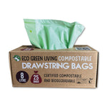 Compostable Drawstring Bin Bags  8 Litre (25 Bags)
