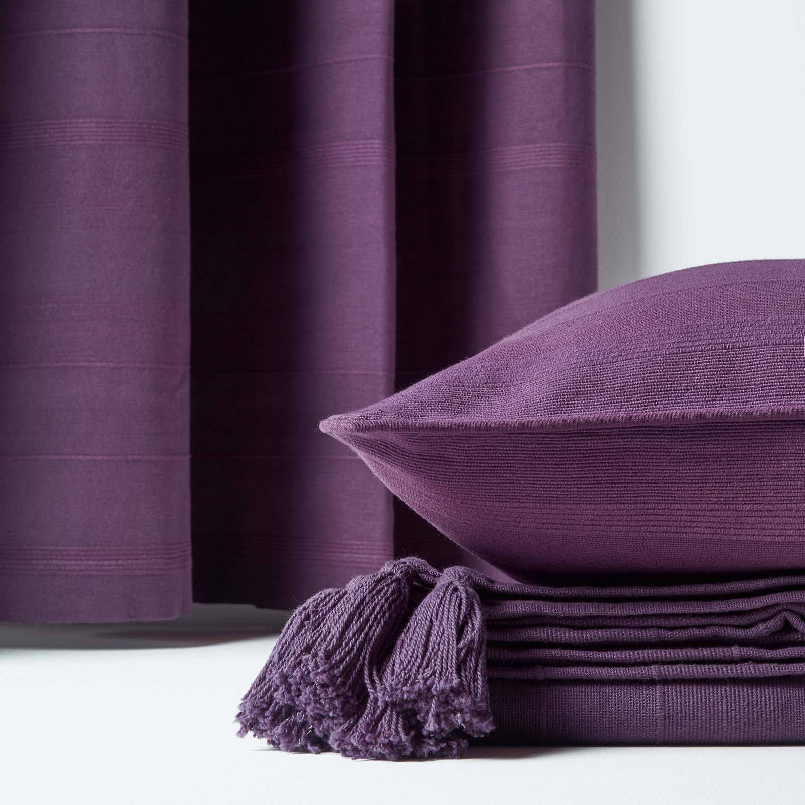 Cotton Rajput Ribbed Throw | 255cm x 360cm | Purple