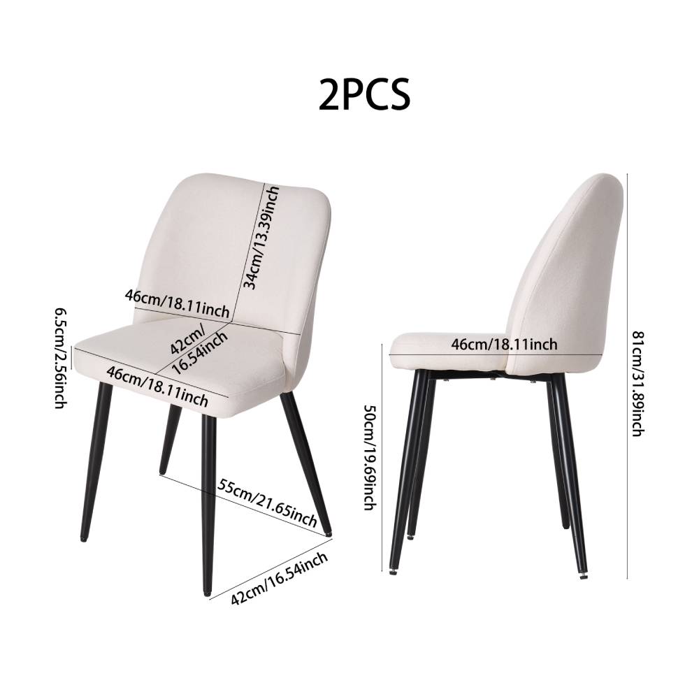 Set Of 2 Upholstered Dining Chairs