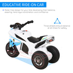Kids Ride-on Police Bike 3-wheel Vehicle W/ Music Lights 18-36 Mths | Blue