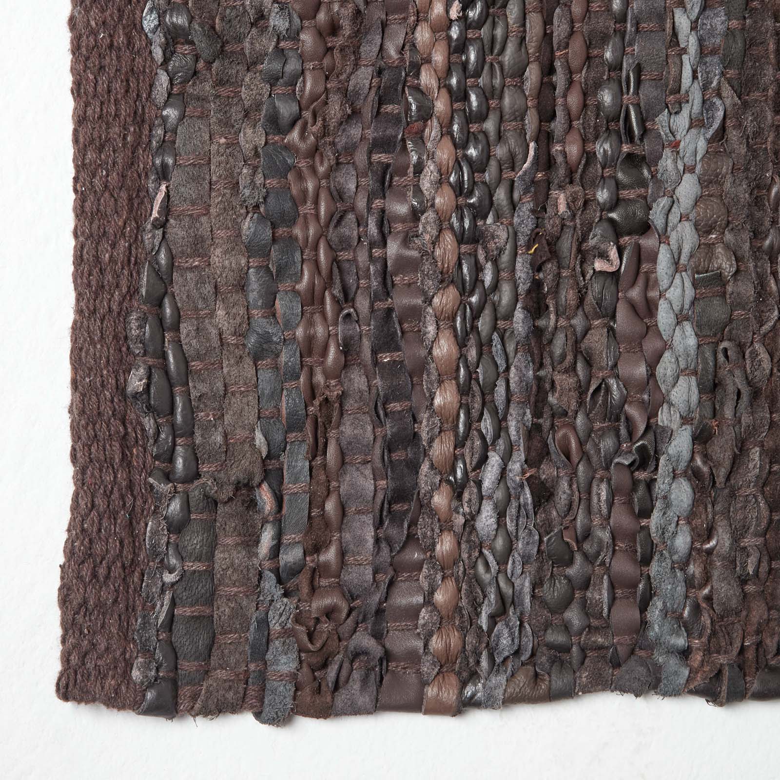 Denver Leather Woven Rug | 200cm | Brown