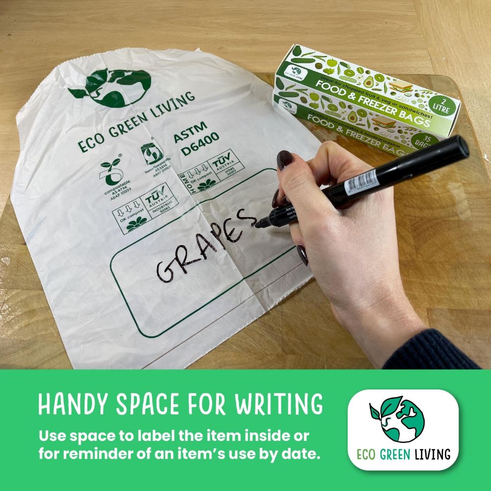 Certified Compostable Food & Freezer Bags Pack 2 Litre & 4 Litre (120 Bags Total)