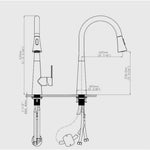 Bath Plus TB+ Kitchen Sink Tap With Pull-out Spray And Swivel Spout