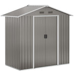 6.5ft X 3.5ft Garden Shed, Metal Shed Garden Outdoor Storage | Gray