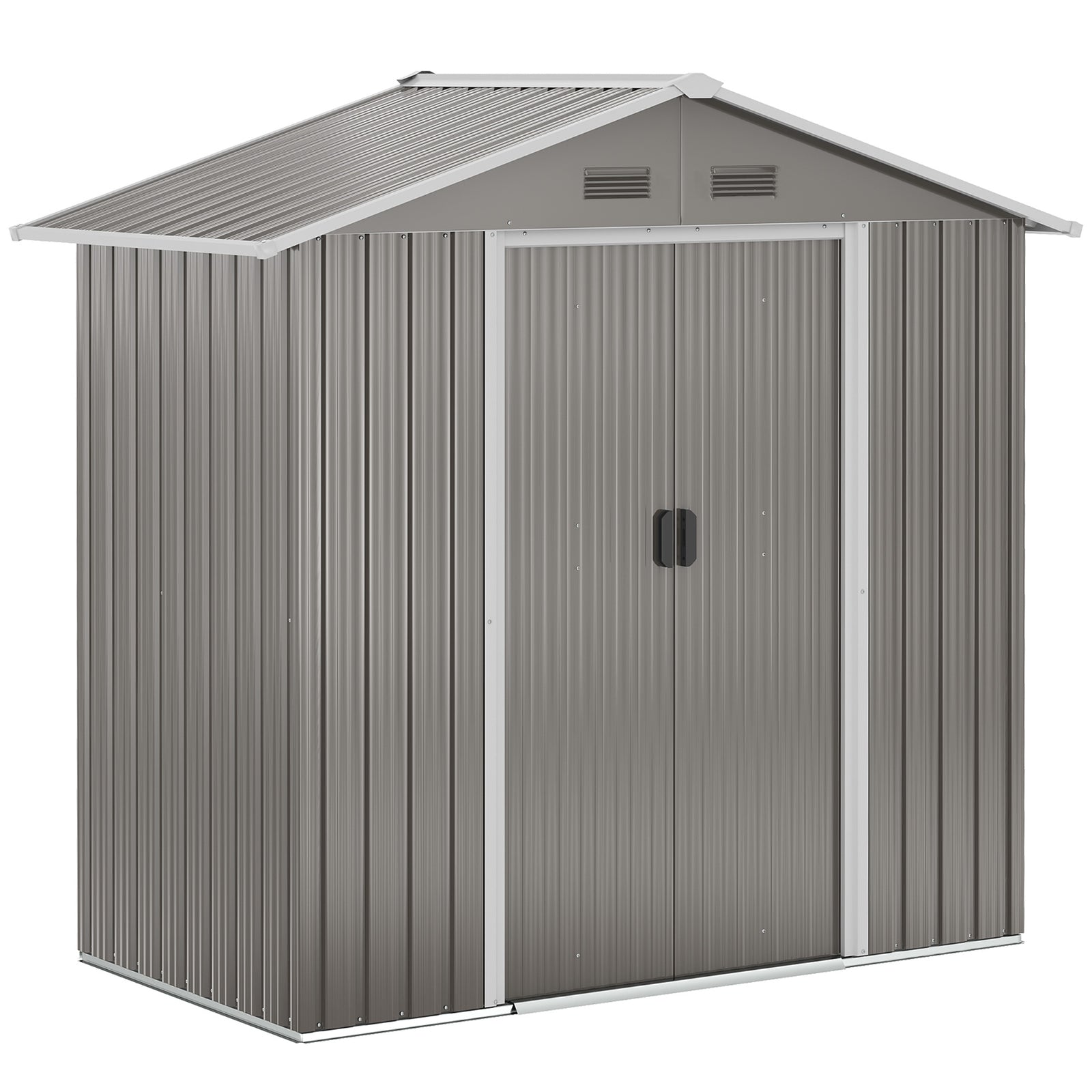 6.5ft X 3.5ft Garden Shed, Metal Shed Garden Outdoor Storage | Gray
