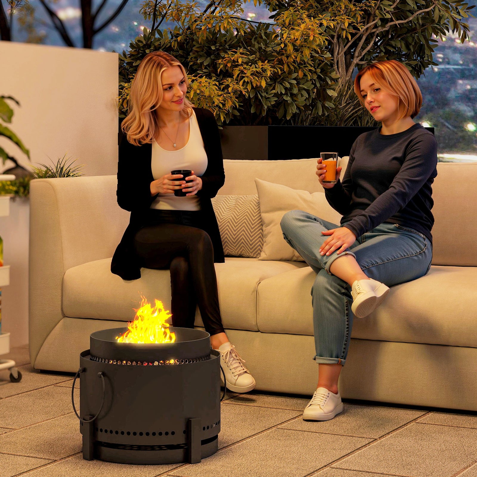 37cm Smokeless Fire Pit, Dark Grey