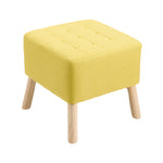 Linen Upholstered Footstool | Yellow