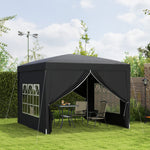 3mx3m Pop Up Gazebo Party Tent Canopy Marquee W/ Storage Bag | Black