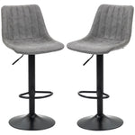 Set Of 2 Microfibre Retro Tub Bar Stools