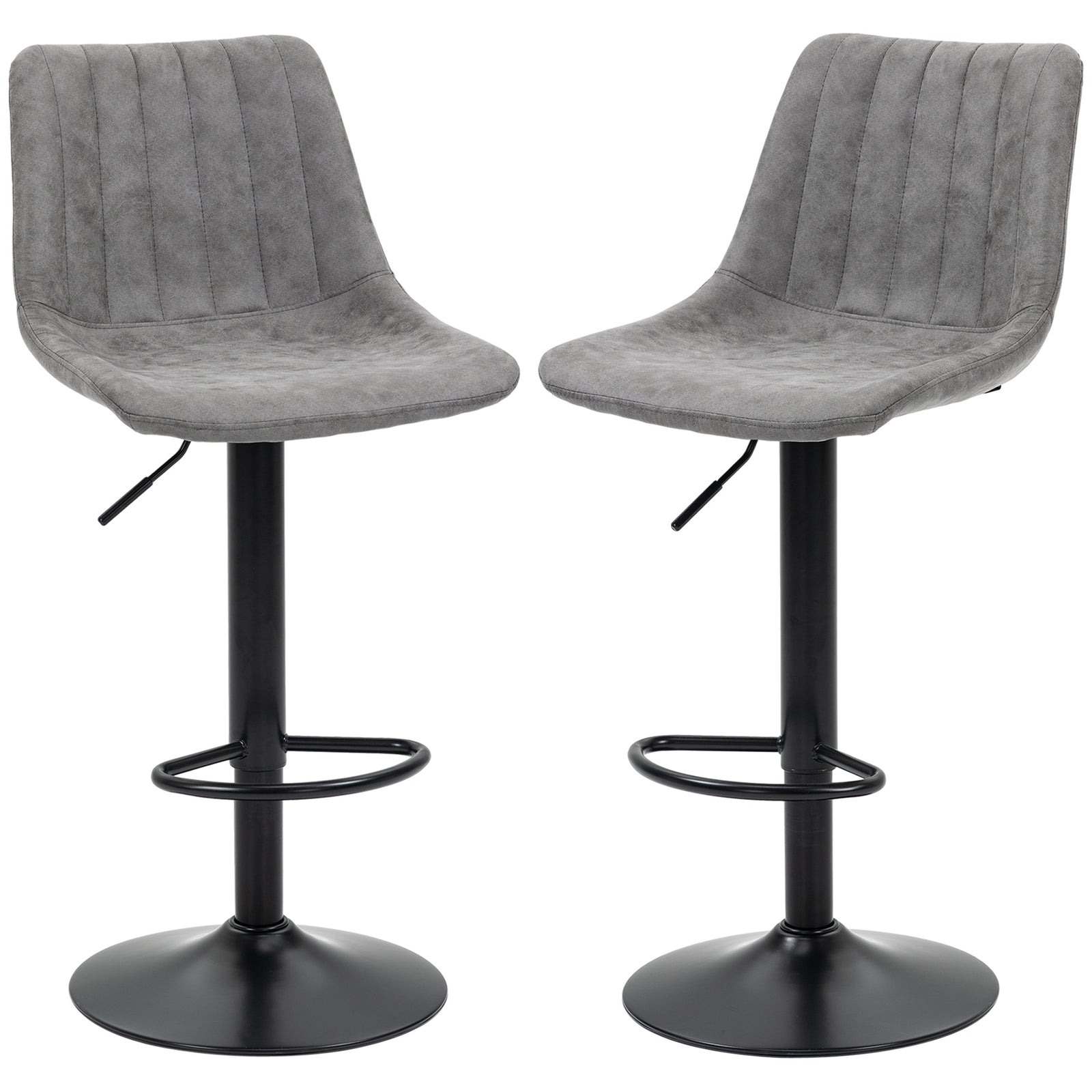 Set Of 2 Microfibre Retro Tub Bar Stools