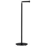 Stainless Steel Freestanding Toilet Roll Holder - Round Base | Black