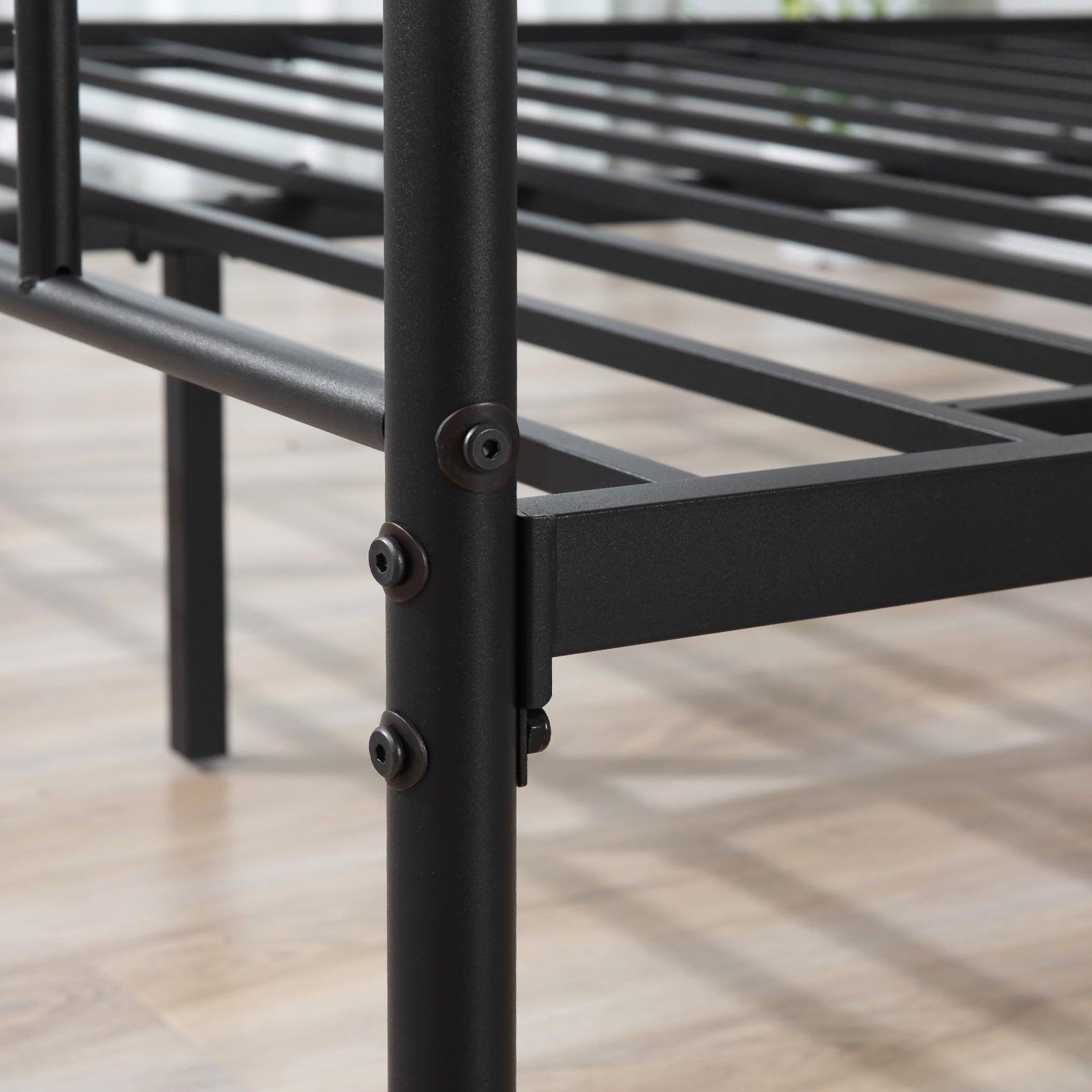 Single/double/king Metal Bed Frame Underbed Storage Space | Double | Black