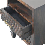 Arno Bedside, Mango Wood, Dark Brown