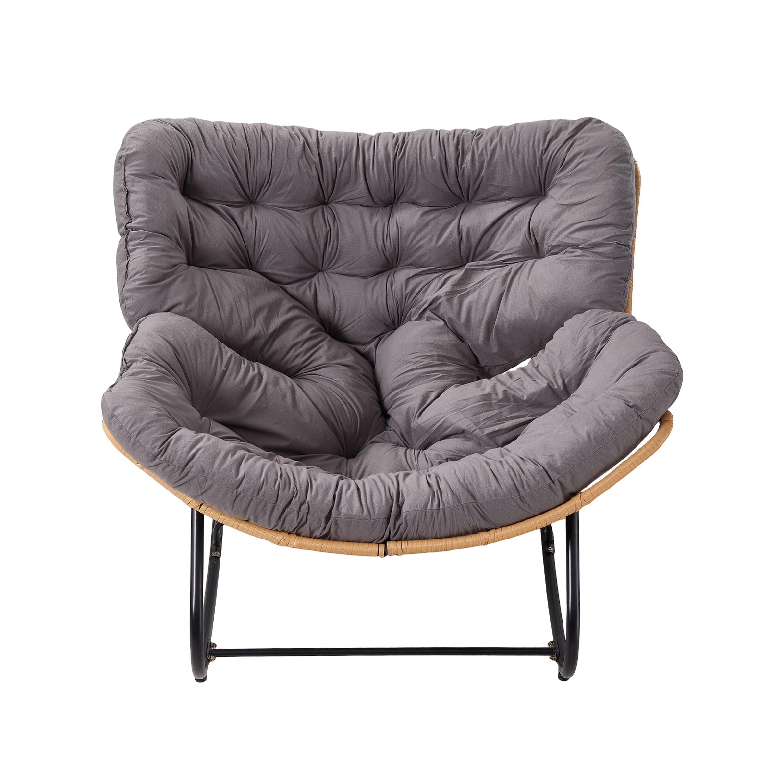 Modern Rocking Chair With Cushion | Grey