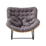 Modern Rocking Chair with Cushion – Compact | Grey