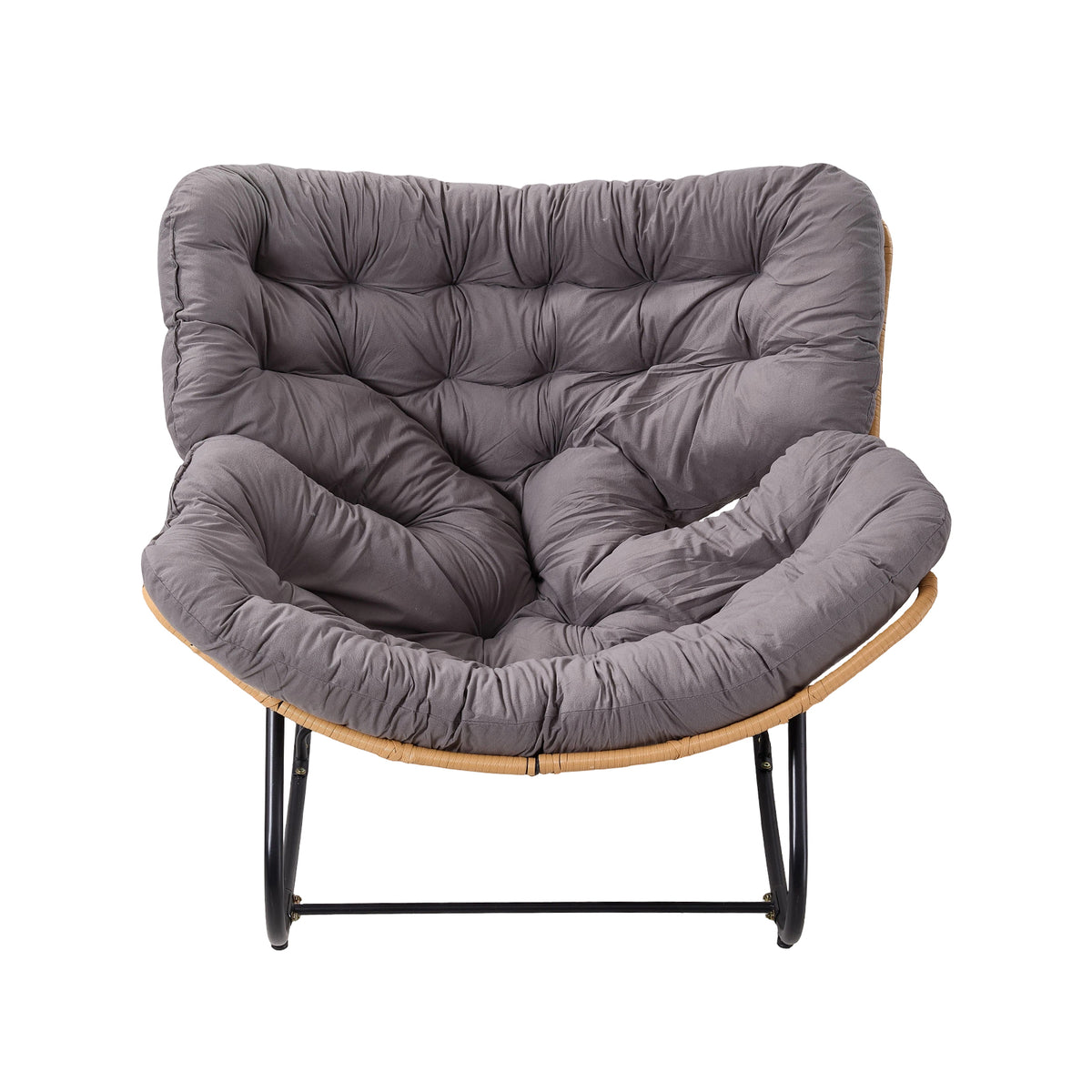 Modern Rocking Chair with Cushion – Compact | Grey